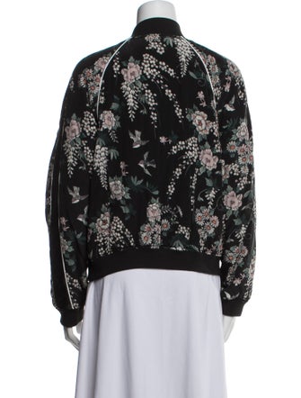 Joie Silk Floral Print Bomber Jacket