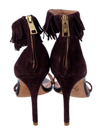 Joie Suede Fringe Trim Accent Sandals