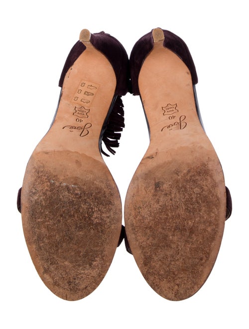 Joie Suede Fringe Trim Accent Sandals