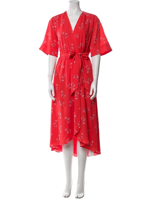 Joie Floral Print Midi Length Dress