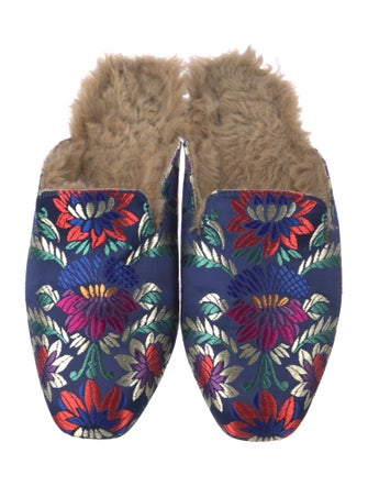 Joie Satin Printed Mules