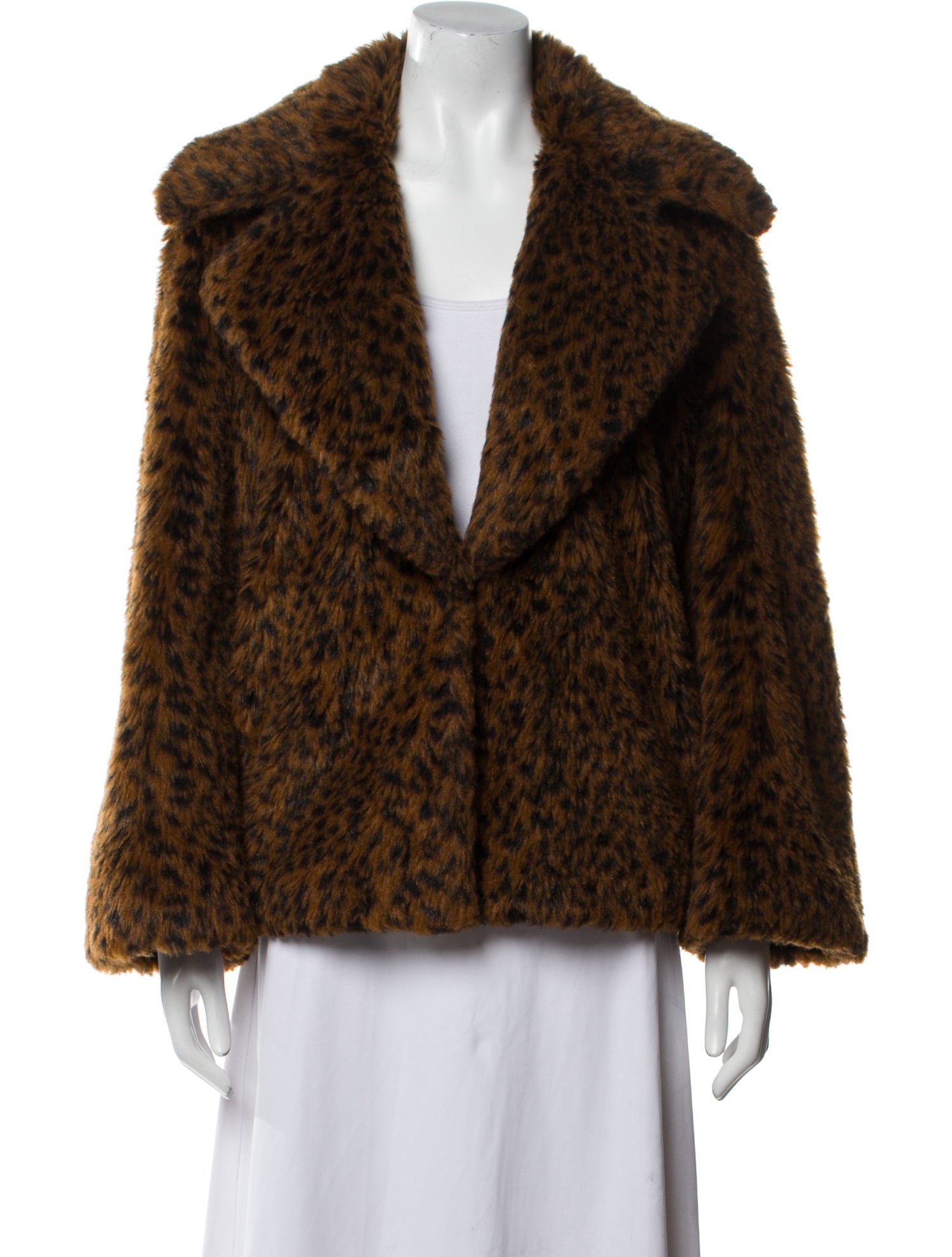 Joie Faux Fur Animal Print Faux Fur Coat