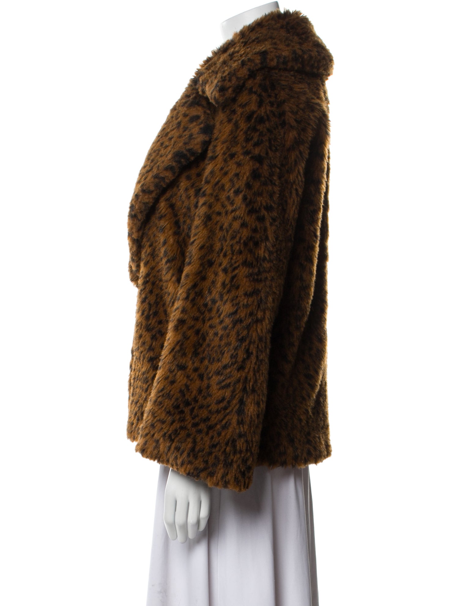 Joie Faux Fur Animal Print Faux Fur Coat