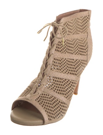 Joie Suede Lasercut Accents Lace-Up Boots