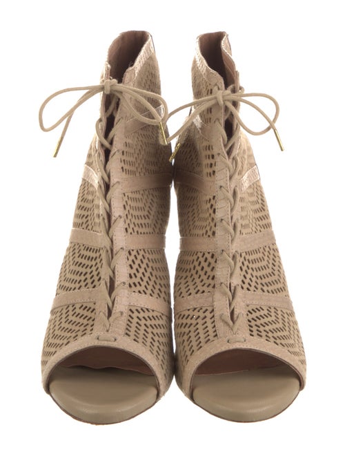 Joie Suede Lasercut Accents Lace-Up Boots