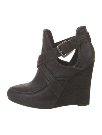 Joie Leather Cutout Accent Lace-Up Boots