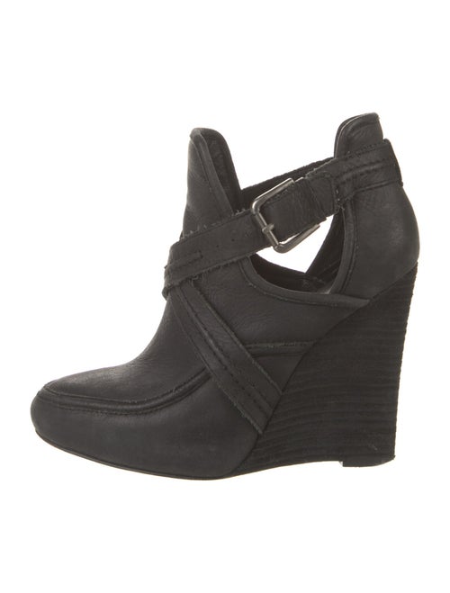 Joie Leather Cutout Accent Lace-Up Boots