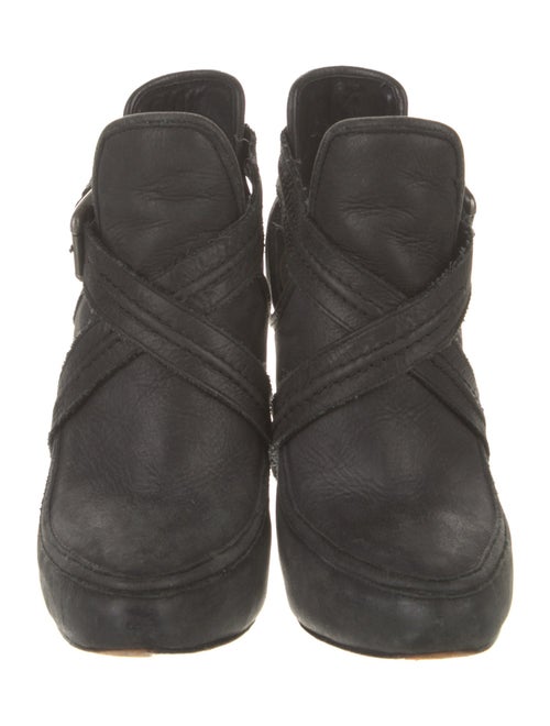 Joie Leather Cutout Accent Lace-Up Boots