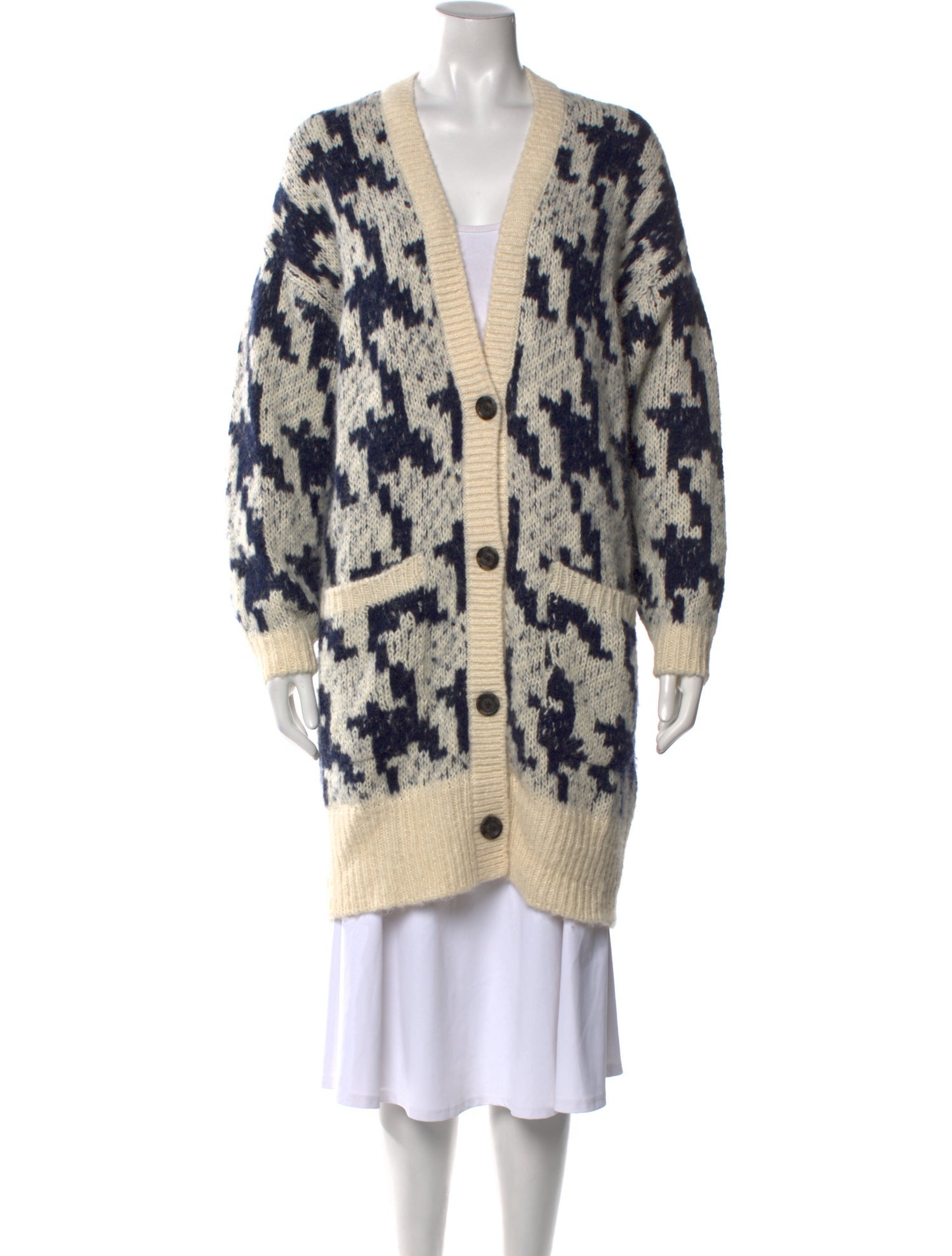 Joie Printed V-Neck Sweater