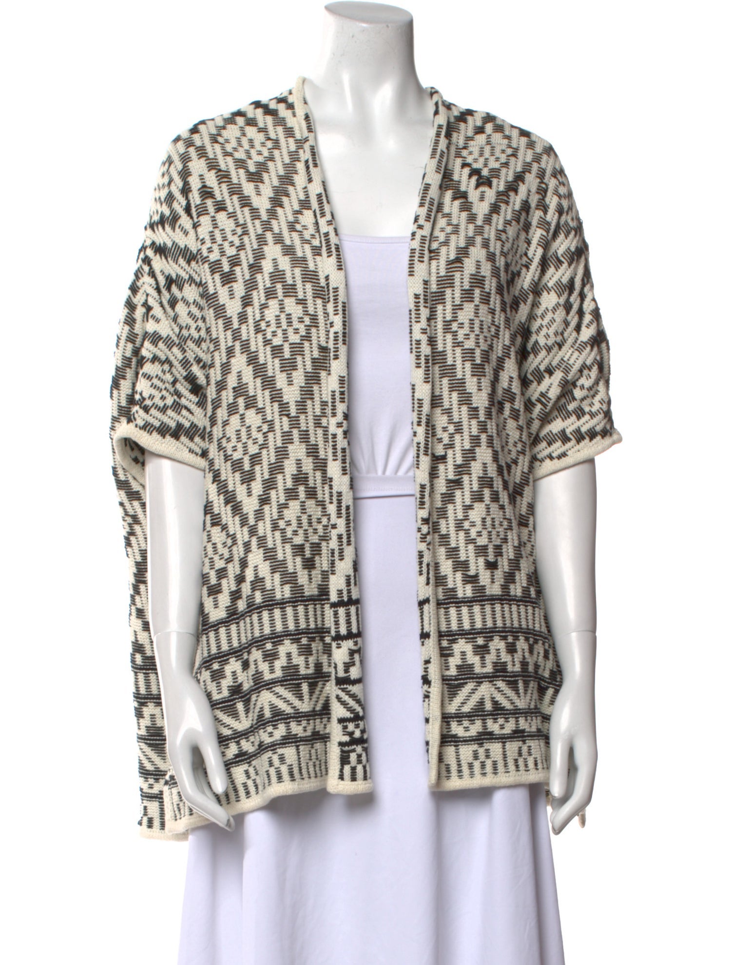 Joie Printed Open Front Sweater