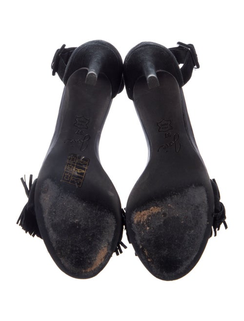 Joie Suede Fringe Trim Accent Sandals