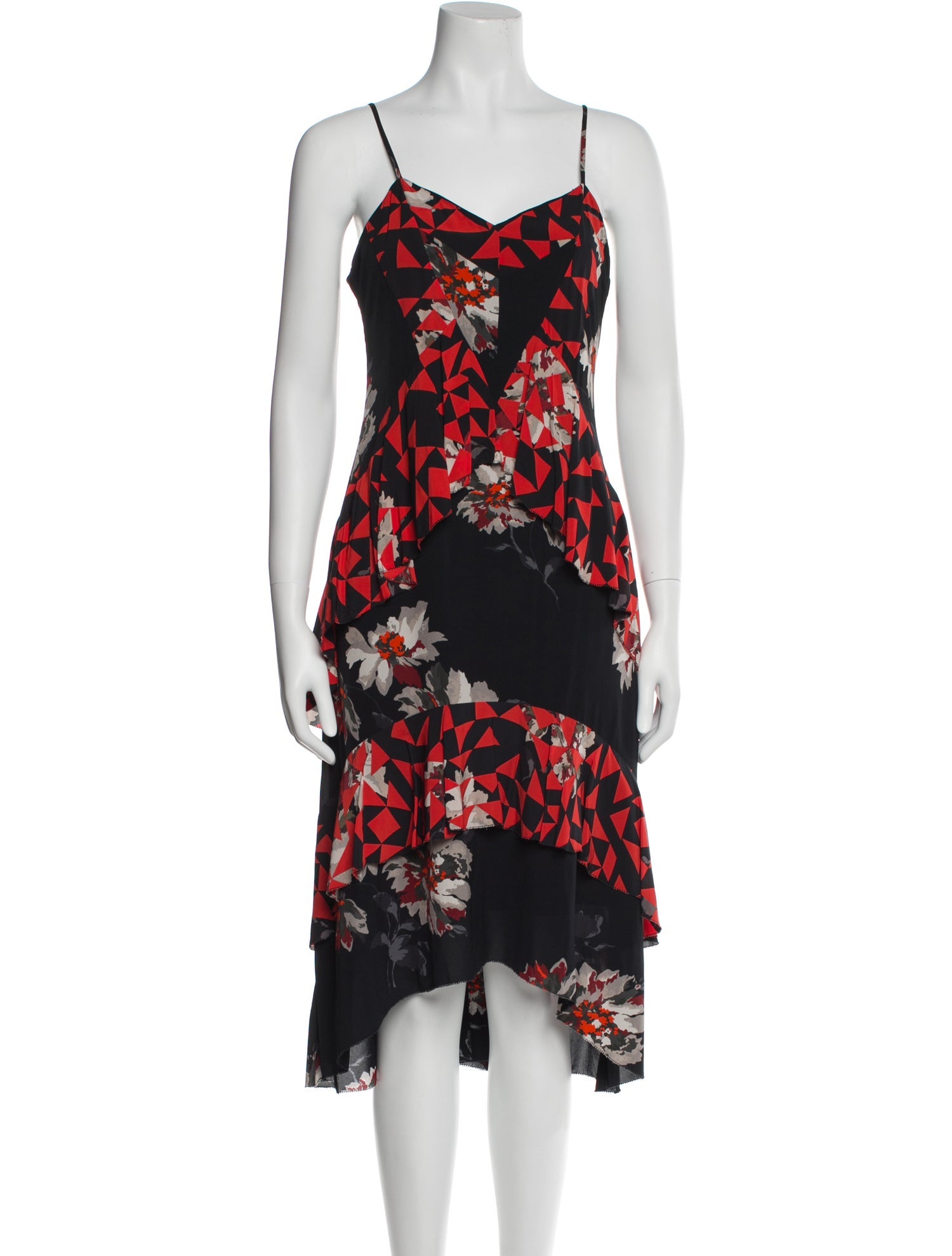 Joie Floral Print Midi Length Dress