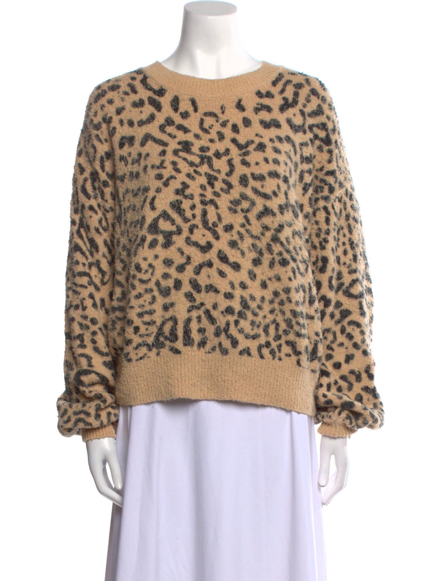 Joie Animal Print Crew Neck Sweater