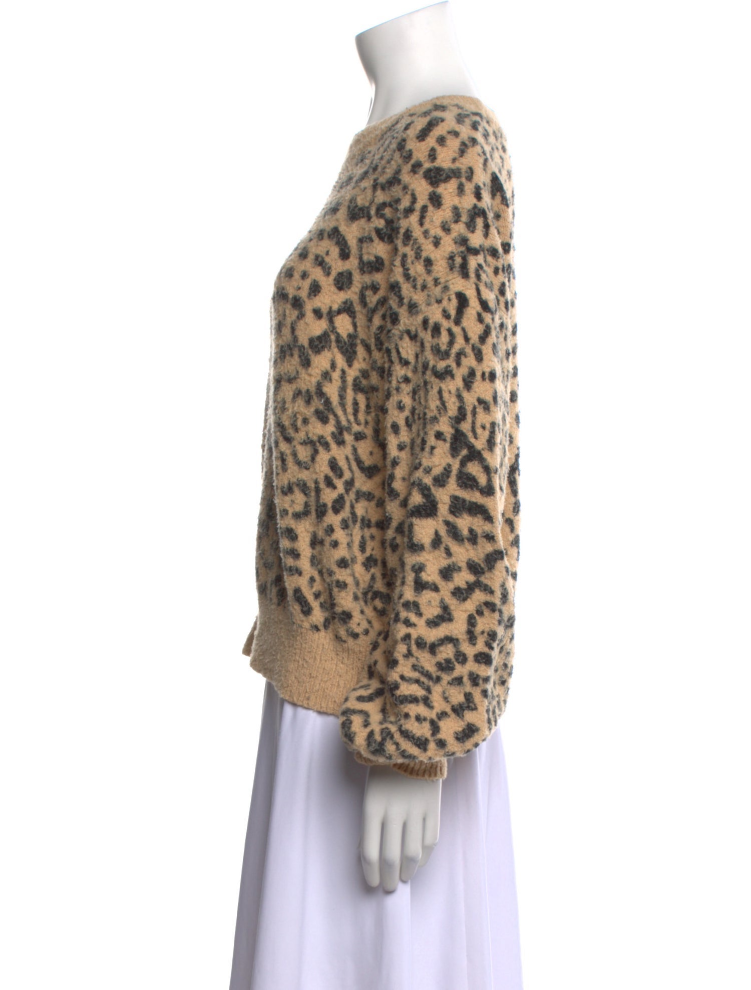 Joie Animal Print Crew Neck Sweater