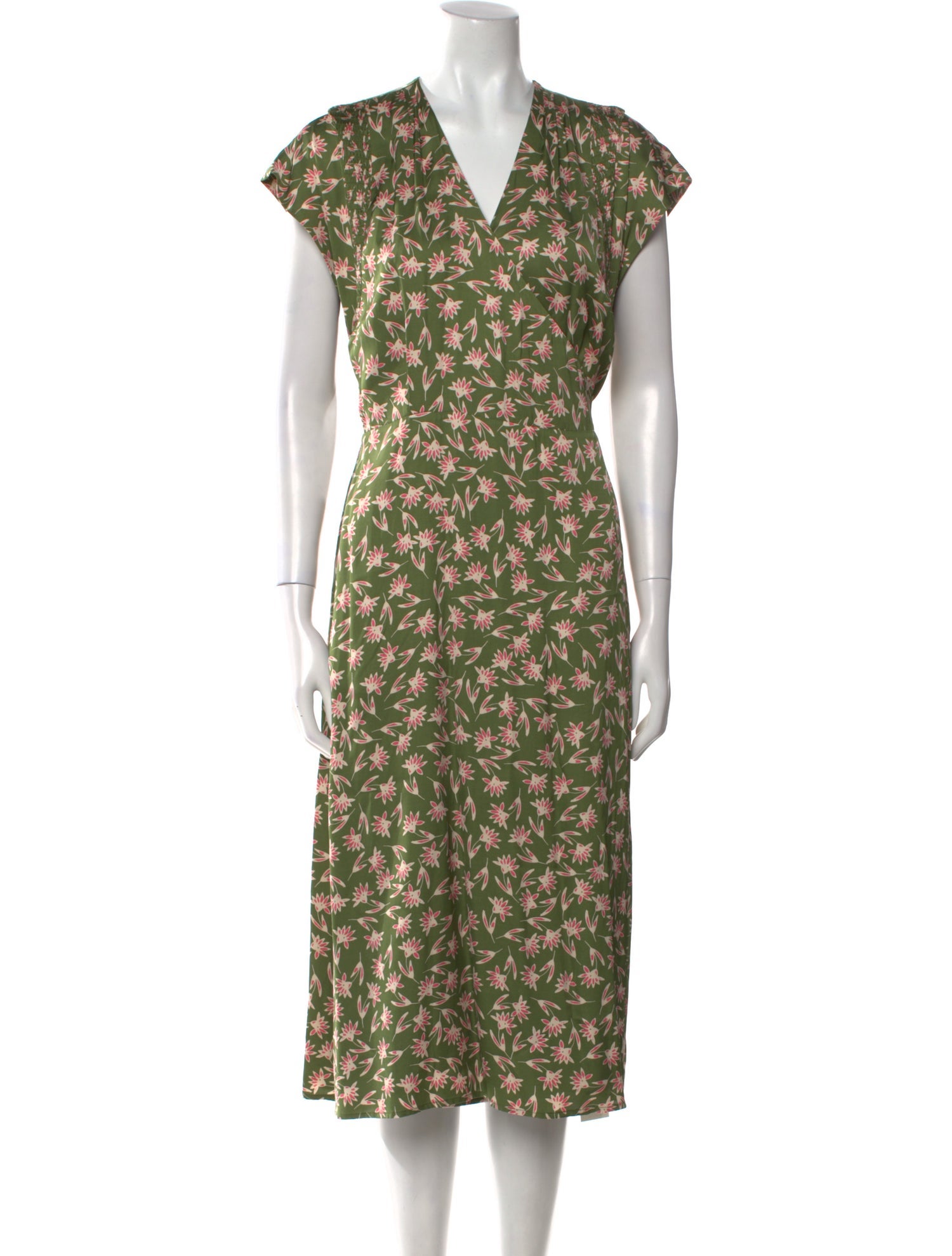 Joie Floral Print Midi Length Dress