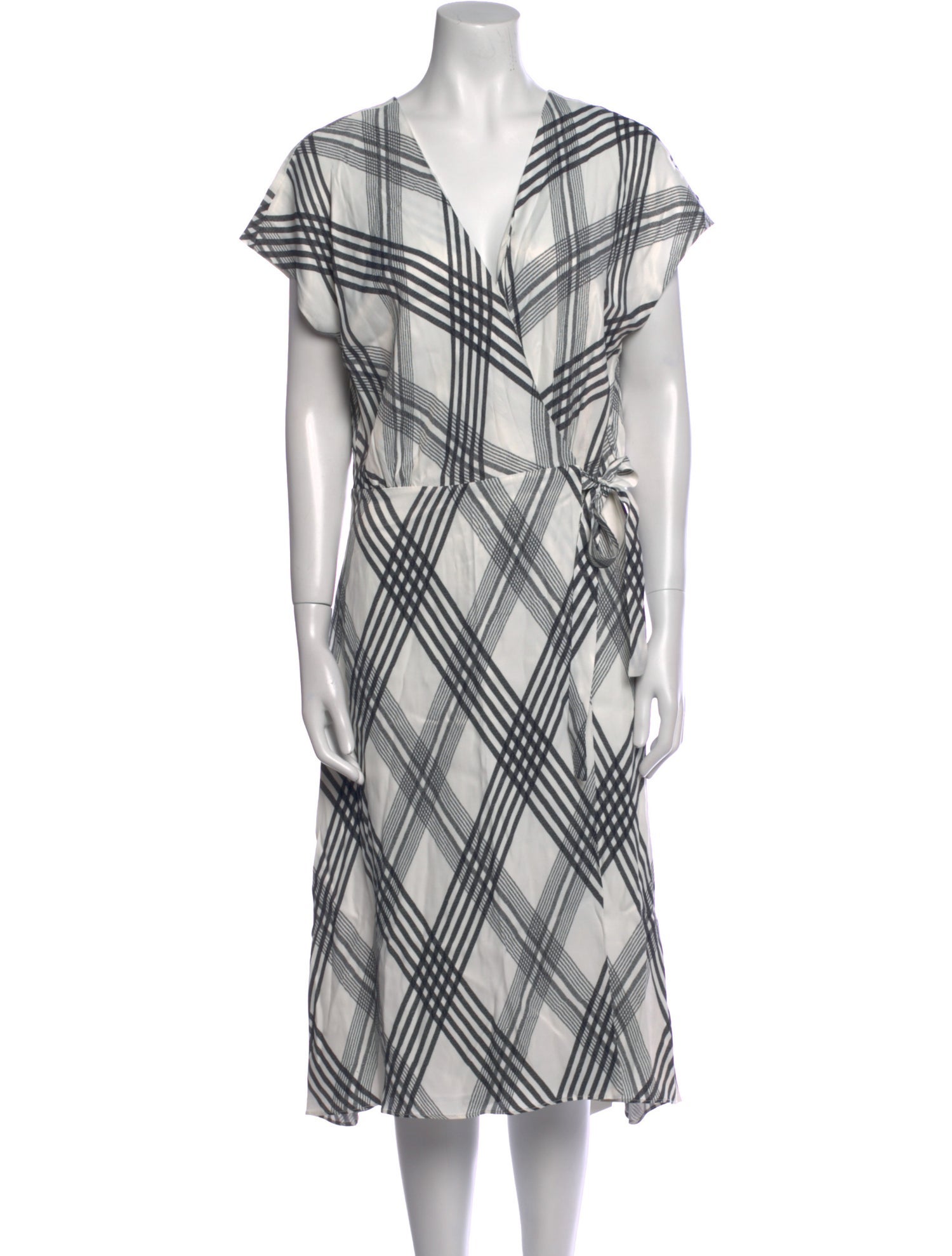 Joie Plaid Print Midi Length Dress