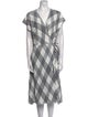 Joie Plaid Print Midi Length Dress