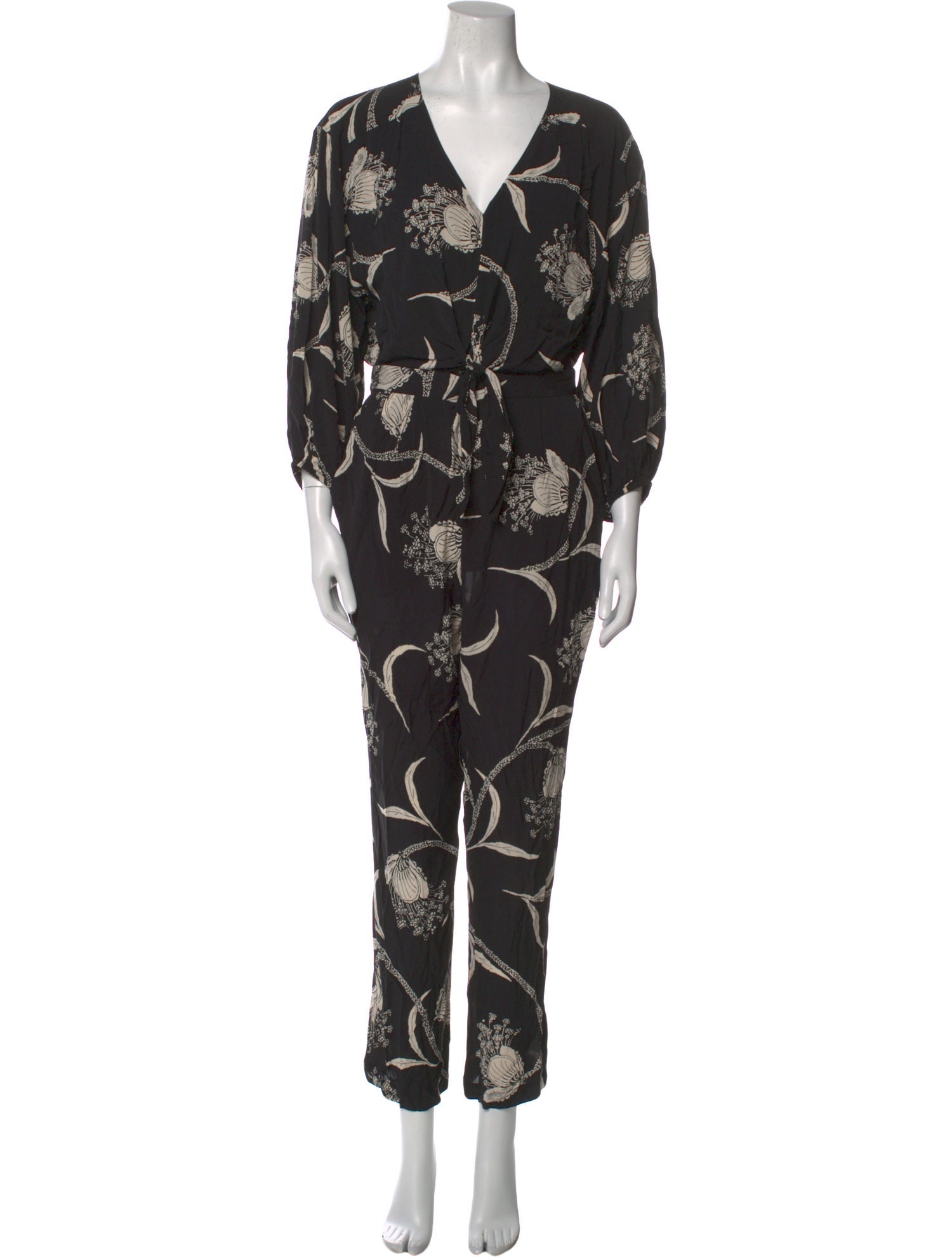 Joie Printed V-Neck Jumpsuit