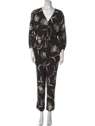Joie Printed V-Neck Jumpsuit