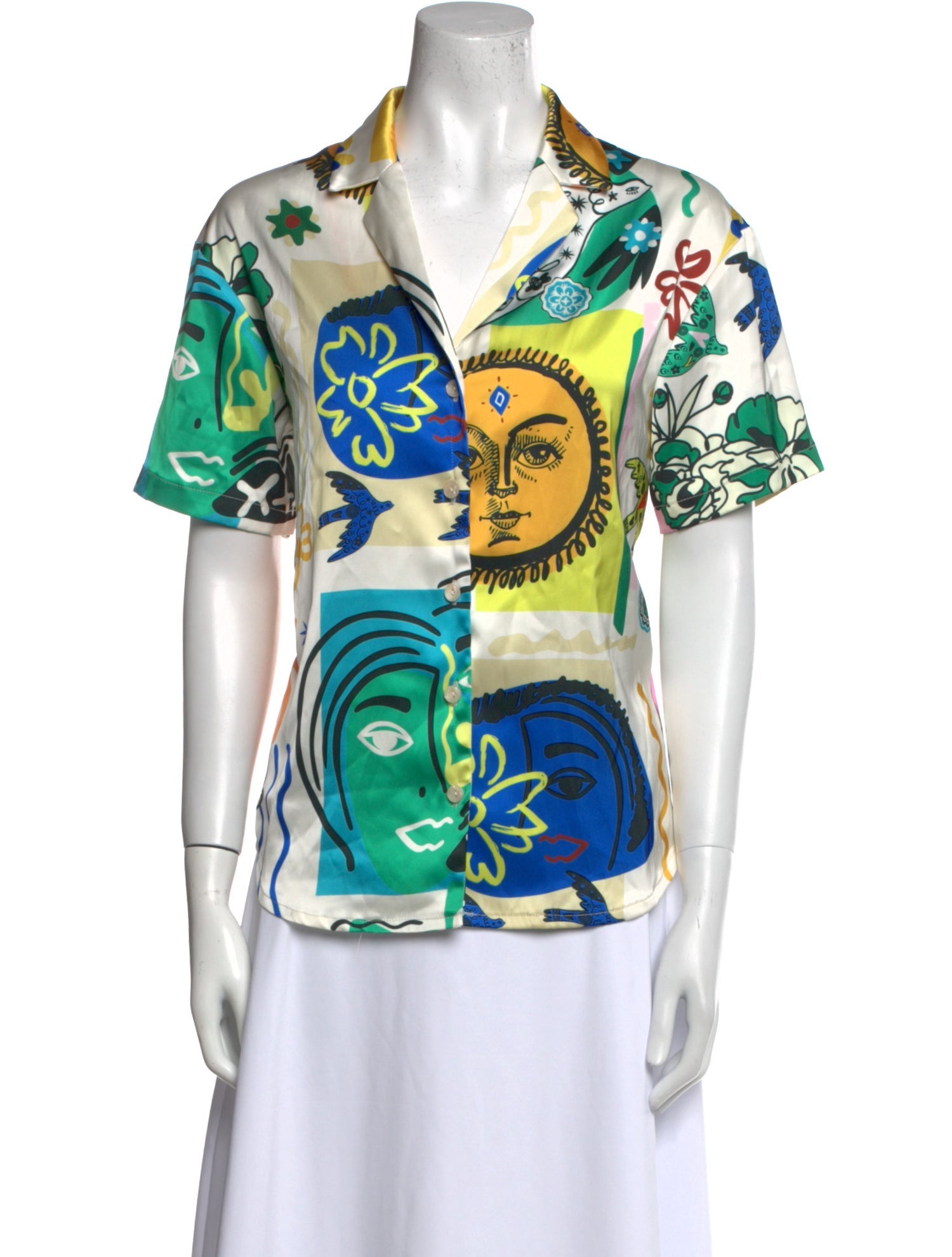 Joie Printed V-Neck Sweater