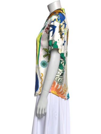 Joie Printed V-Neck Sweater