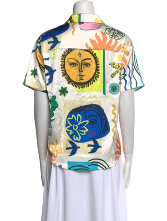 Joie Printed V-Neck Sweater