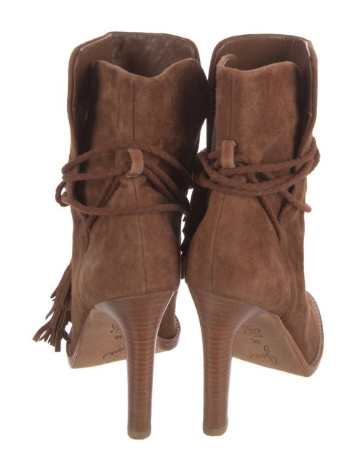 Joie Suede Tassel Accents Lace-Up Boots