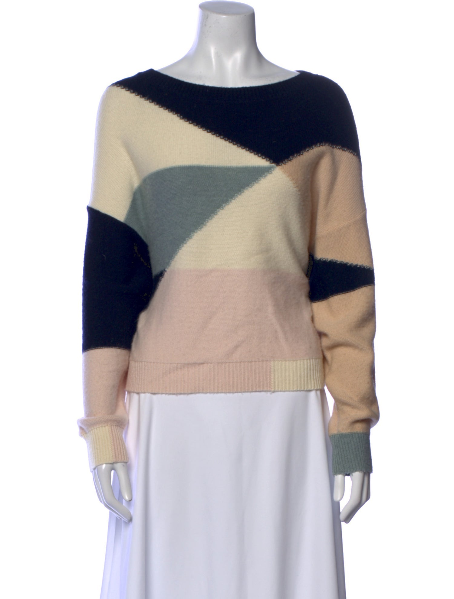 Joie Wool Colorblock Pattern Sweater