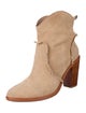 Joie Suede Whipstitch Trim Western Boots