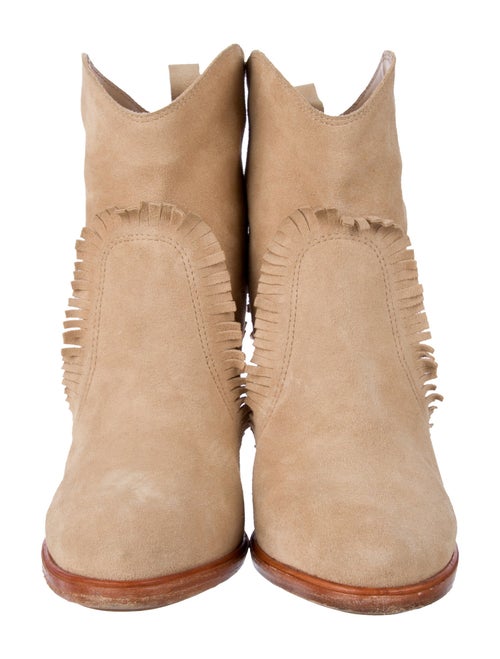 Joie Suede Whipstitch Trim Western Boots