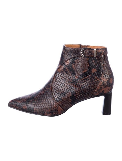 Joie Embossed Leather Animal Print Boots