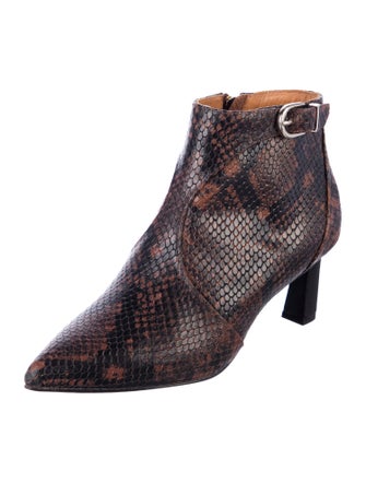 Joie Embossed Leather Animal Print Boots