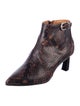 Joie Embossed Leather Animal Print Boots