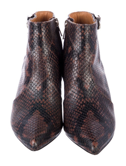 Joie Embossed Leather Animal Print Boots