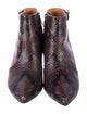 Joie Embossed Leather Animal Print Boots
