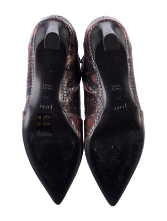 Joie Embossed Leather Animal Print Boots