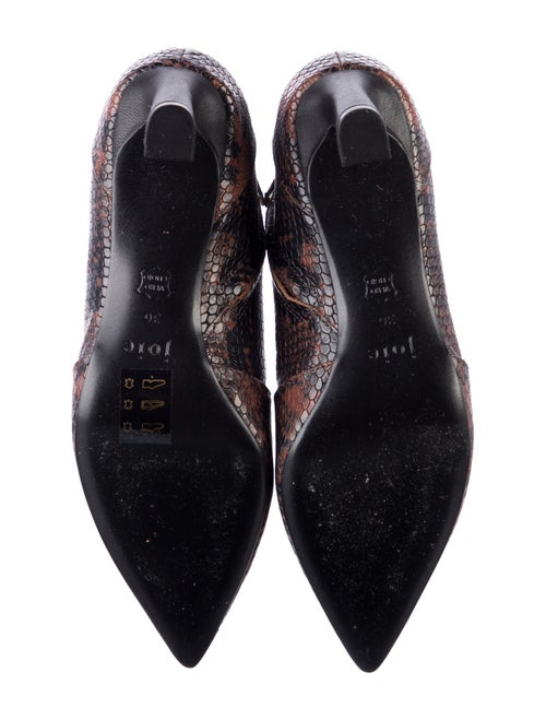 Joie Embossed Leather Animal Print Boots