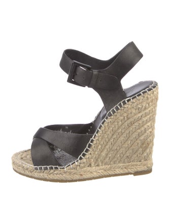 Joie Leather Tweed Pattern Espadrilles