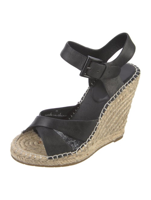 Joie Leather Tweed Pattern Espadrilles