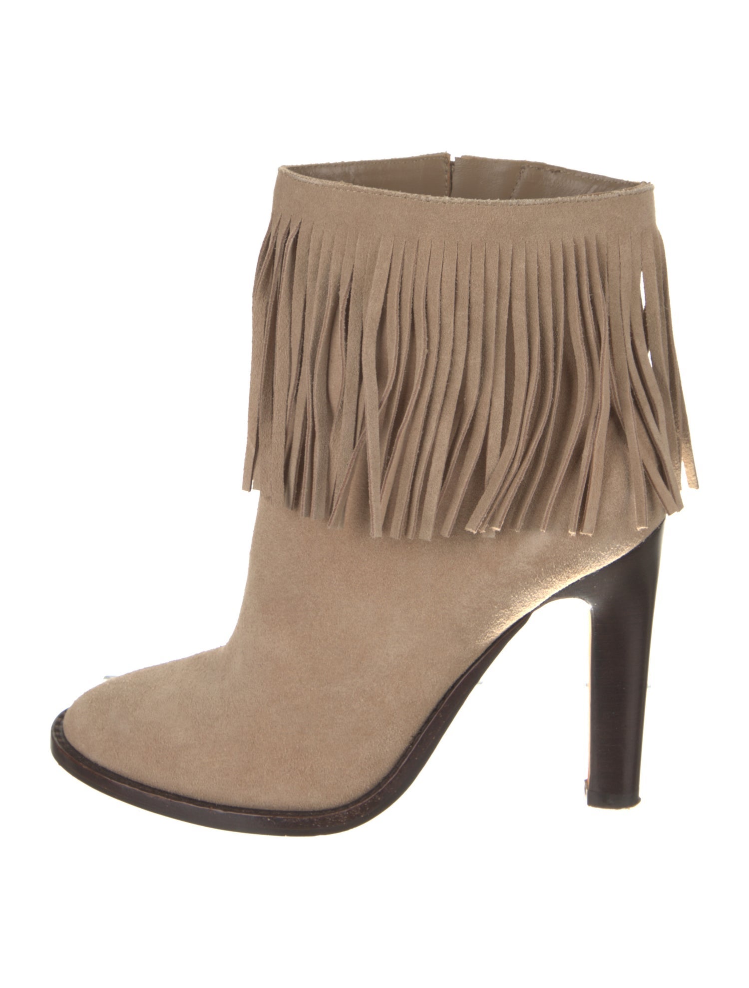 Joie Suede Leather Trim Embellishment Boots