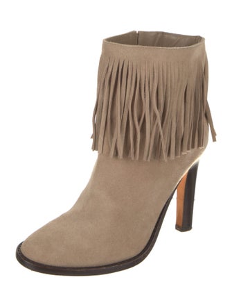 Joie Suede Leather Trim Embellishment Boots