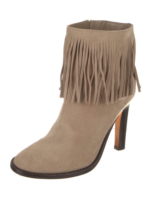 Joie Suede Leather Trim Embellishment Boots