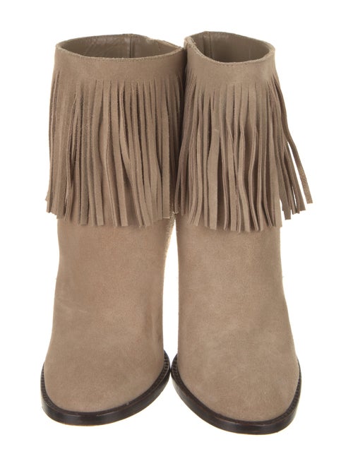 Joie Suede Leather Trim Embellishment Boots