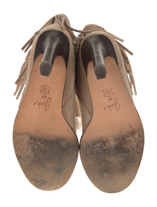 Joie Suede Leather Trim Embellishment Boots