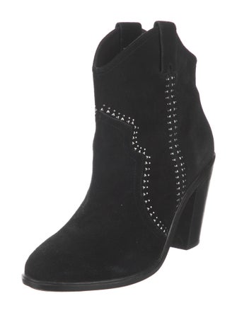Joie Suede Studded Accents Western Boots