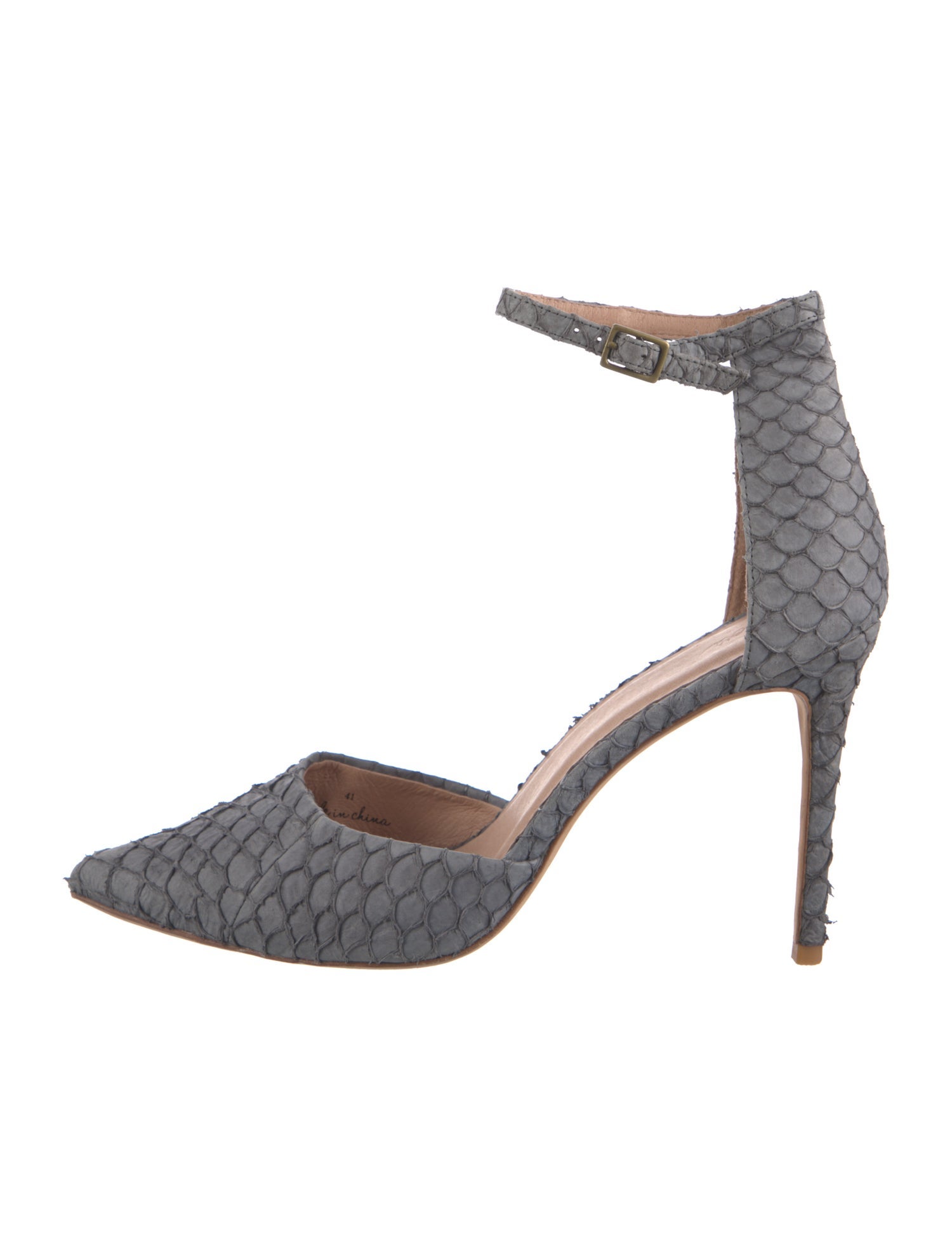 Joie Embossed Leather Printed D'Orsay Pumps