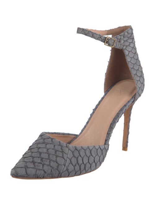 Joie Embossed Leather Printed D'Orsay Pumps