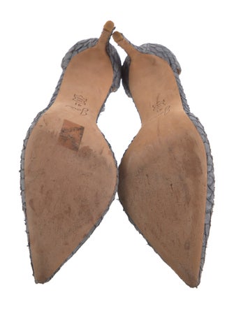 Joie Embossed Leather Printed D'Orsay Pumps