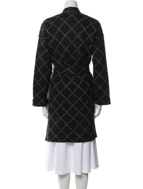 Joie Wool Plaid Print Trench Coat