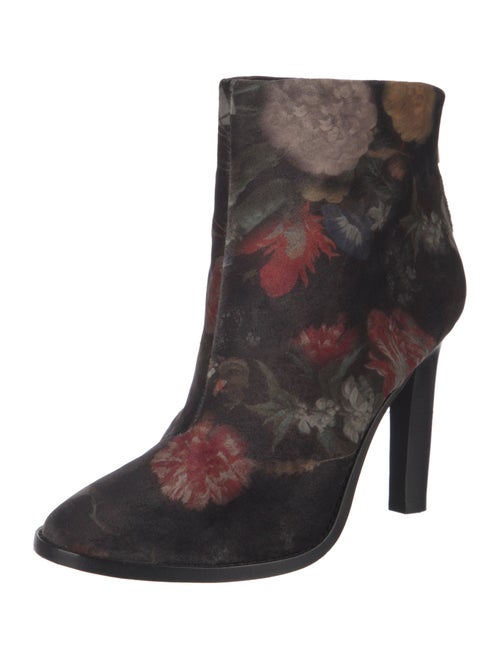 Joie Velvet Floral Print Boots